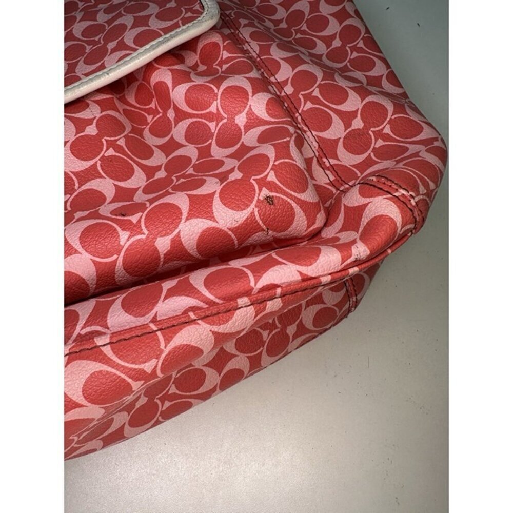 Coach Leather Two Tone Handbag/Purse Turn Lock Pink No Tag - Picture 10 of 10